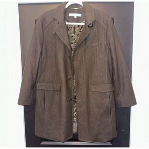 Kenneth Cole New York Men's Wool Olive Green Coat‎ Size M Quilted Liner